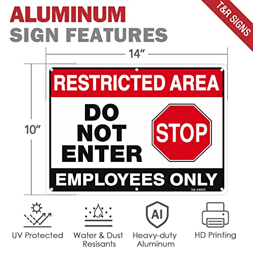 Panneau Restricted Area Do Not Enter rigide en aluminium 040 T&R - 2