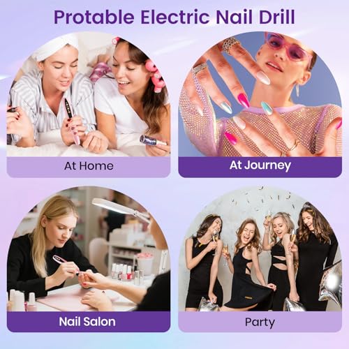 Perceuse à ongles électrique sans fil kit lime à ongles rechargeable acrylique - 6