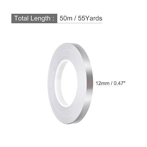 Miniatura 2 de Rebower Cinta adhesiva autoadhesiva para azulejos, para decoración de piso de pared, 0.47 pulgadas x 55 yardastono plateado