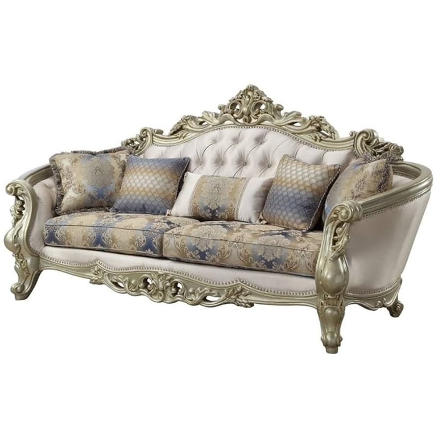 Amazon.com: Acme Gorsedd Sofa with 5 Pillows in Cream Fabric