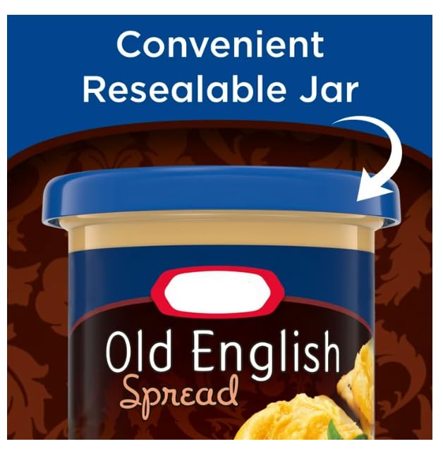Old English Cheese Spread, Sharp & Extra Sharp Blend, 3 Pack of 5 oz Jars – Authentic Aged Flavor, Bundled with The Sweet Lyfe Fridge Magnet