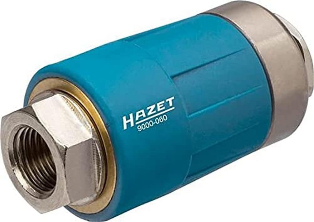 Acoplamiento de seguridad HAZET 9000-060 I Acoplamiento rápido seguro para aire comprimido, rosca hembra 12,91 mm (1/4 pulg.), para todas las boquillas de conexión de aire, 0-20 bar