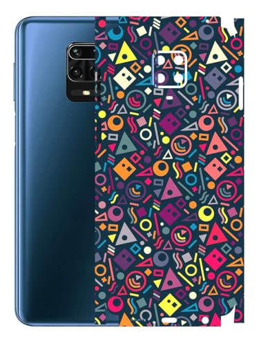 Image of AtOdds - Mobile Back Skin Sticker Wrap Compatible with Redmi Note 9 Pro Max (Coverage - Back+Camera+Sides) (Shapes Graffiti)