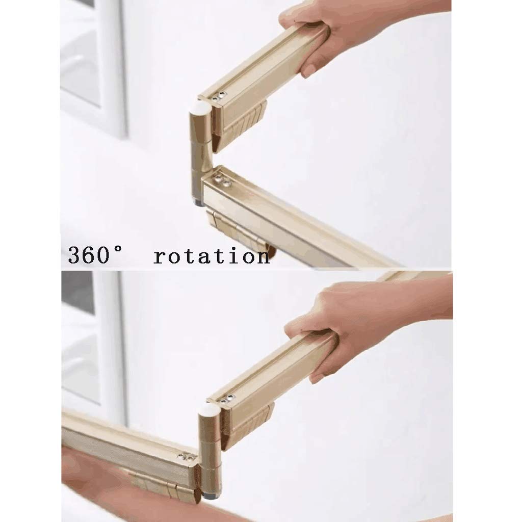 Diese wandmontierte, klappbare Wäscheleine mit drehbarem Wäscheständer, Handtuchhalterhaken für Badezimmer, platzsparende Wäscheleine mit Trocknerfunktion, platzsparende Lösung für Balkon un