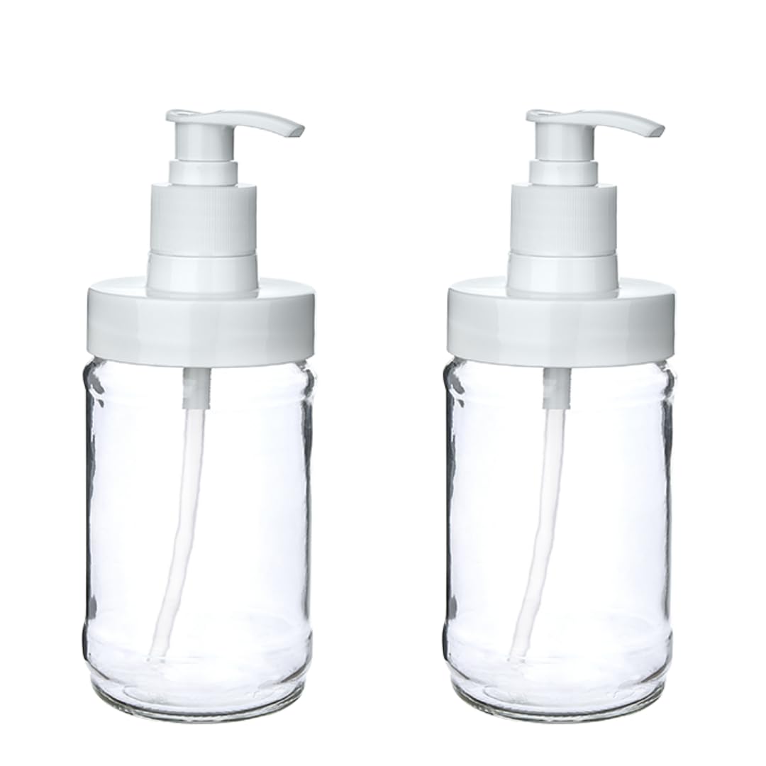 Cam Sıvı Sabunluk & Deterjanlık Kilitli Pompalı Sıvı Sabun Haznesi Banyo Sabunluğu Mutfak Deterjanlığı Deterjan Kutusu 320 ml (2)