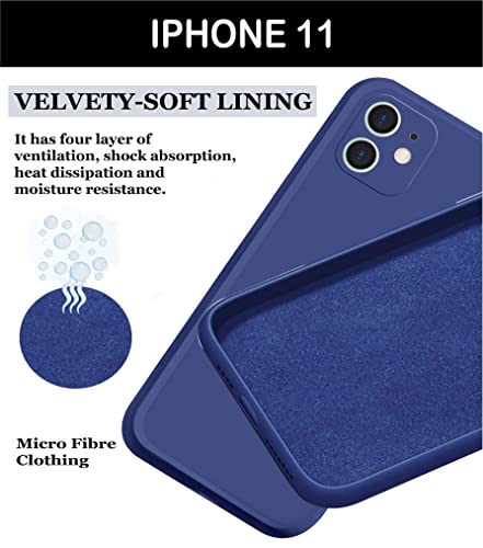 Image of A rtistque Liquid TPU Silicone Matte Shockproof Flexible with Camera Protection Soft Back Cover Case for iPhone 11 - Blue