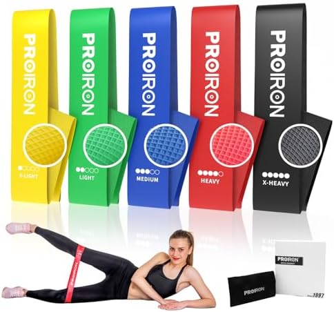 PROIRON Resistance Loop Bands, Exercise bands Set of 5 Rubber Lat...