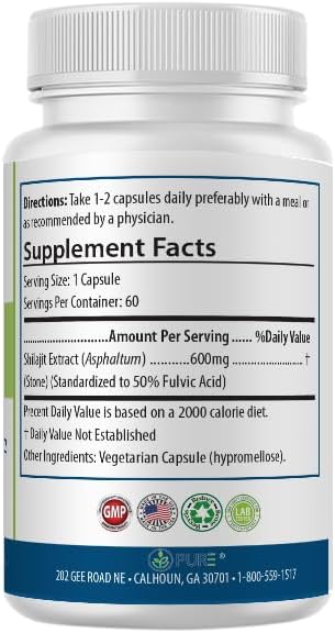 Miniatura 2 de PURE Shilajit Cápsulas 600 mg Extracto