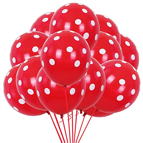Image of RasuDecor 20 Pieces 12 inch Polka Dot Latex Balloon Red and White Dot Colorful Balloons, 12 Inch Latex Polka Dots Balloons for Kids Women Men Birthday Easter Engagement Wedding, Halloween Party Supplies Decor #RasuImpex (20Pcs 12 inchPolkaDotRedWhite)