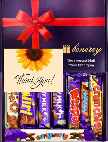 Luxury Chocolate Hamper Assorted Dairy Milk Selection Gift for Birthdays & Thank You & All Occasions Premium Cocoa Treat Set (Thank You - Purple)