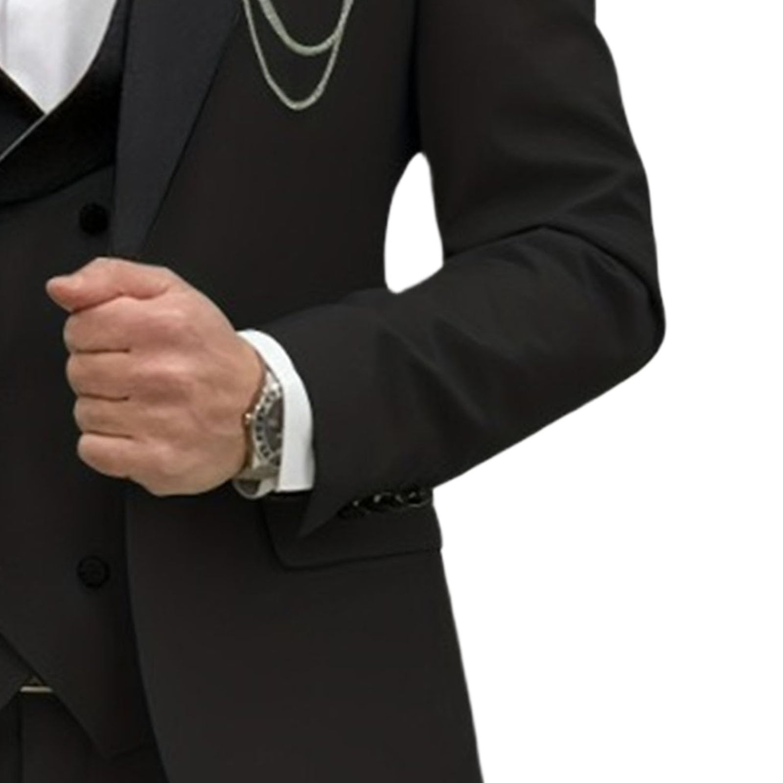 Completo da Uomo Slim Fit in Velluto con Revers a Lancia, 3 Pezzi, Giacca da Smoking con Un Bottone, Gilet, Pantaloni