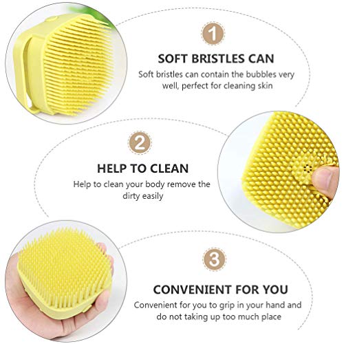 EXCEART Shampoo de Limpeza Escova de Banho Escova de Banho Escova de Banho De Silicone Bebê Acessóri