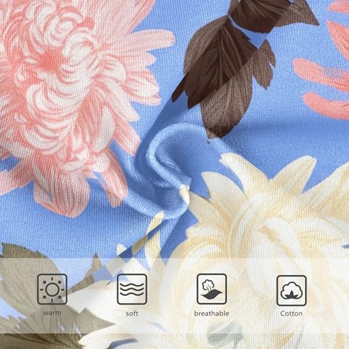 Chrysanthemum Flowers Pink Girl Panties Cute Toddlers Underwear Floral Cotton Bright Underpants Briefs 2t3