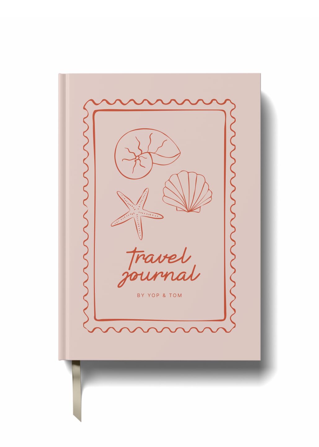 Yop & Tom Travel Journal - Holiday Memory Book with Lined Pages, Travel Planner, Packing Guide, Destination Research, World Map & Travel Bucket List Journal - Red Seaside