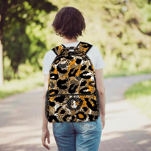 Sac à dos d'école léopard multicolore 29.4x20x40cm pour voyage et loisirs - 6