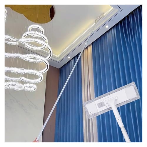 Limpiacristales Limpiador de Ventanas Cabezal Giratorio De 90° Para Barra De Limpieza De Ventanas De Casas De 2 Pisos, Varillas De Aluminio Para Limpiar Ventanas En Cines Y Exteriores De Difícil Acces