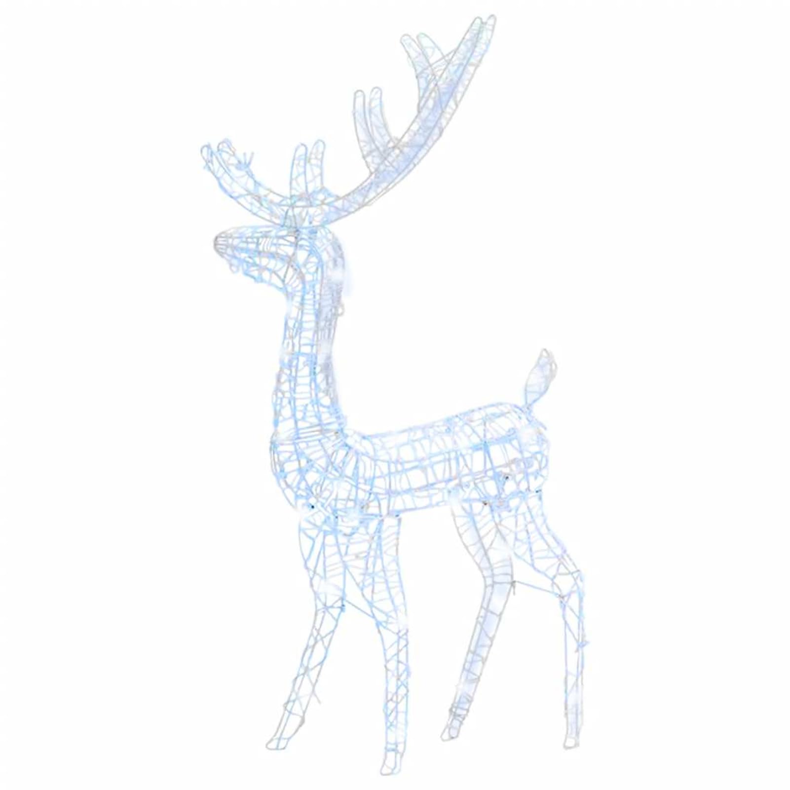 Gecheer LED-Rentier Acryl Weihnachtsdeko 140 LEDs 120 cm Kaltweiß, Weihnachtsdekoration für Weihnachtsmarkt Festliche Eventdekoration Garten Rasen Terrasse Vorgarten Fassade329782
