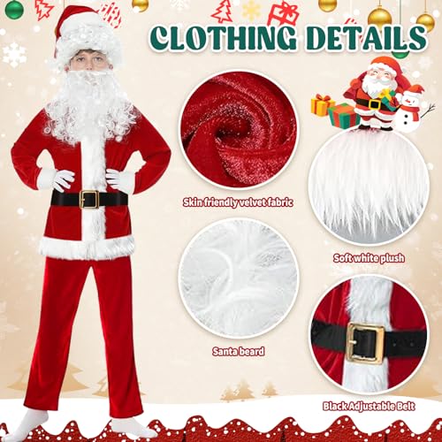 Disfraz Santa Claus para niños 9 piezas 5-12 años miniatura 3