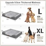 Gimars 9,5 cm Dickes XL Orthopädisches Hundebett für Sehr Grosse Hunde, Stützendes Hundesofa mit 28D Eierkarton-Schaum, Abnehmbarer Waschbar Plüschbezug, wasserdichte Innenhülle, Quadrat