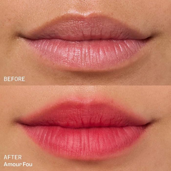 VIOLETE - Balm Sheer Matte Lipstick - Hydrating, Buildable Sheer Color with Soft Matte Finish, Comfortable Wear, Vegan & Cruelty-Free - Color: Amour Fou - (Cool Crimson Red)