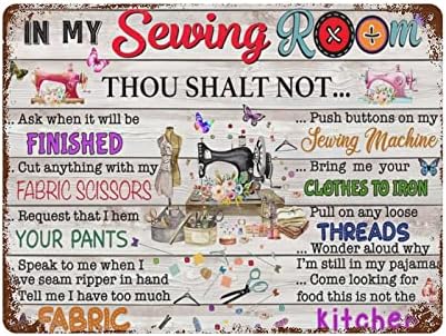 Personalized Sewing Grandma Door Sign - Mother's Day Gift Idea Grandma/Sewing Lovers - Sewing Room Thou Shalt Not