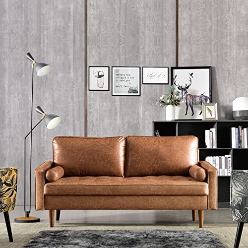 Rivet Aiden MidCentury Modern Tufted Leather Loveseat Sofa Review