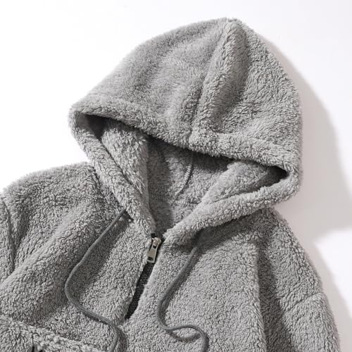 Sudadera informal y calida para invierno con forro interior de manga larga acolchada 7