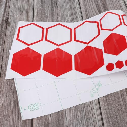 Image of 52 PCS Car Honeycomb Decals Vinyl Hexagonal Graphics Sticker Car Body Side Sticker Car Exterior Decor Accessories Universal for Car,Truck, SUV, RV (Red)