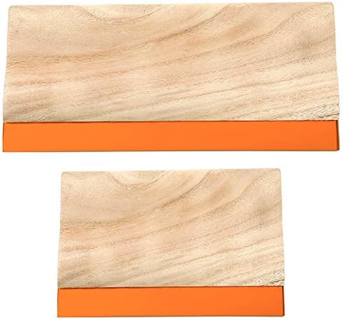 Caydo 2 Pieces 2 Sizes Screen Printing Squeegee, 75 Durometer Wooden Ink Scraper for Screen Printing, 9.4 and 5.9 inch