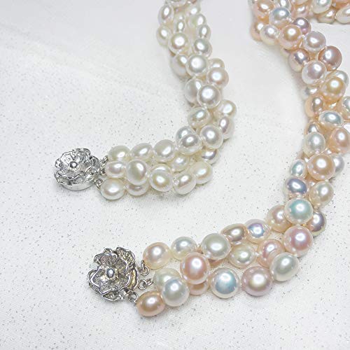 Real Pearls In Silver Calsp Wraped Bracelet, Coin Shape Freshwater Cultured Pearls Bracelet, Length Adjustable Pearl Statement Bracelet