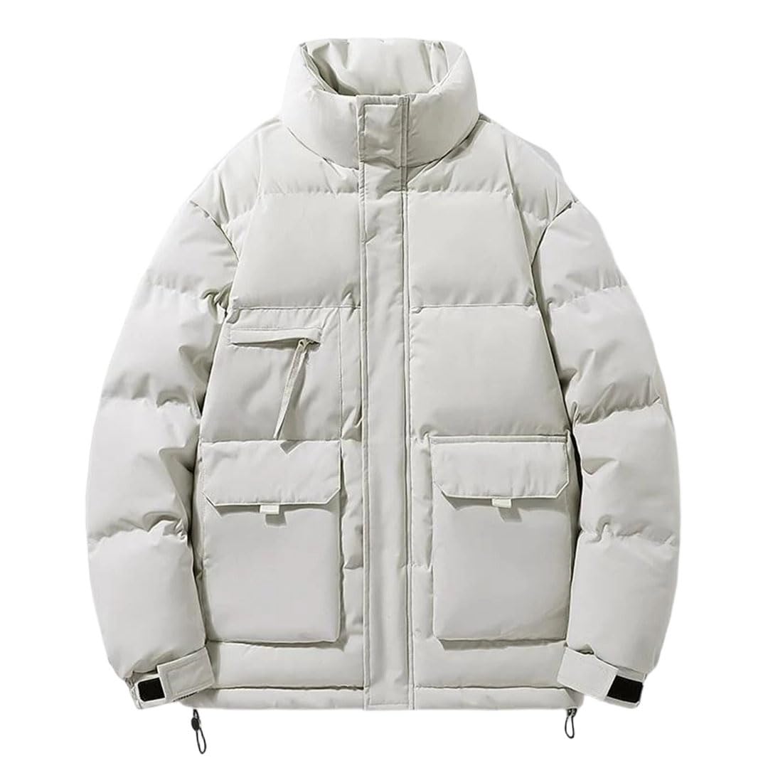 Veste d'hiver pour les balades froides manteau coton uni homme ample