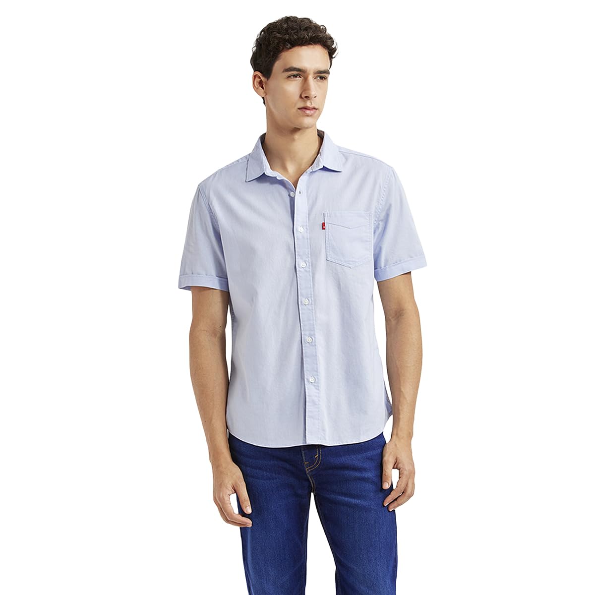 levi's Men's Solid Slim Fit Shirt White-picture-26