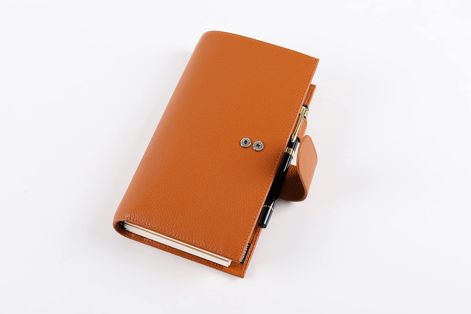 Moterm Companion Traveler's Notebook Cover - Design amélioré avec poche dorsale (Taille standard, Galet-Orange brûlé)