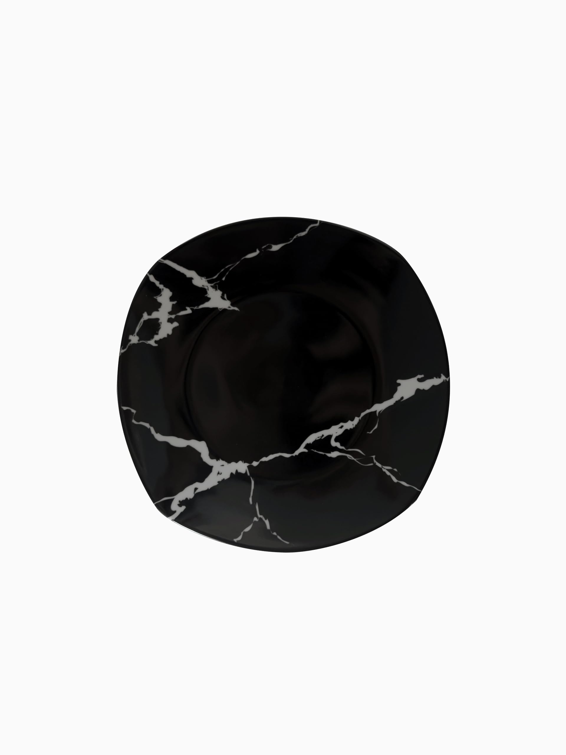 Servizio Piatti 19 Pezzi Per 6 Persone | Resistente Porcellana Bianca e Nera Design Moderno Marmorizzato Elegante Raffinato | Uso Quotidiano, Occasioni Speciali, Lavabile in Lavastoviglie
