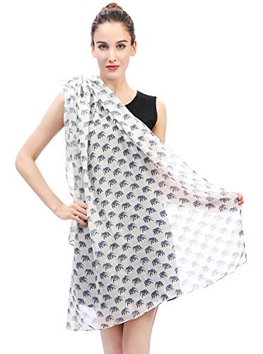 Lina & Lily Elephant Animal Print Women's Scarf Shawl Wrap Lightweight4