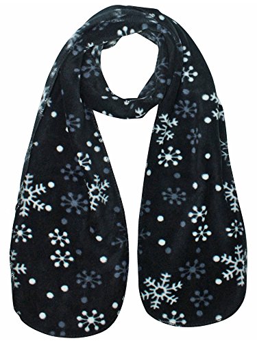 Black & White Snowflake Print Fleece 3-Piece Hat Scarf & Gloves Set3