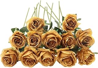 Decpro 12Pcs Artificial Roses, 19.7'' Single Long Stem Silk Blossom Fake Flower for Bridal Wedding Bouquets, Home Party Office Hotel Decoration, Centerpieces, Floral Arrangements (Light Pink)