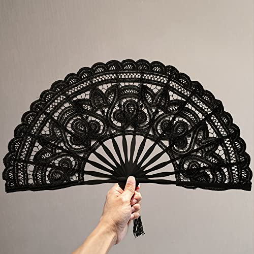 Burkfeeg Ventaglio da Sposa in Pizzo, Pieghevole