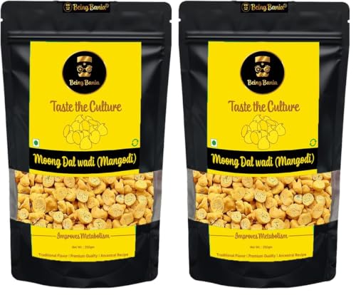 Image of Being Bania Rajasthani Mangodi | 250gm Moong Dal Wadi | Mungori Wadi | 100% Natural | No Added Preservatives (Pack of 2)