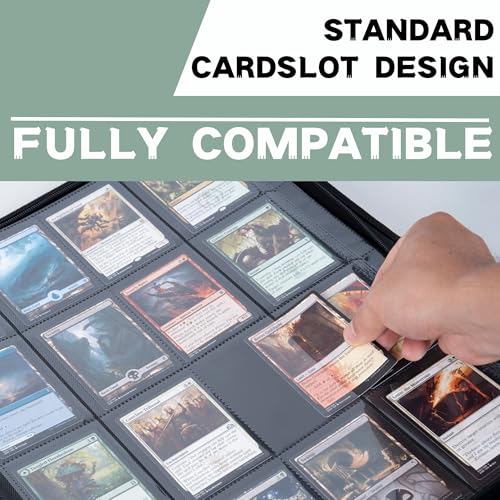 Image of 1000+ Pockets Trading Card Binder, 16-Pocket Card Ablum Compatible with MTG,Sports Cards & Other Standard Size Trading Cards (Light Green)