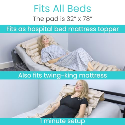 image for Vive Alternating Air Pressure Mattress Pad Replacement - The Original 