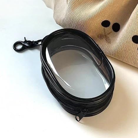 Transparent Cable Organizer Case, Portable Cord Storage Box for Charger Cables, Earphones, USB Cords, Phone Accessories, Travel Essentials and Small Electronics Black