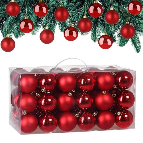 Deuba® Weihnachtskugeln 54tlg Ø 6cm Kunststoff matt glänzend...