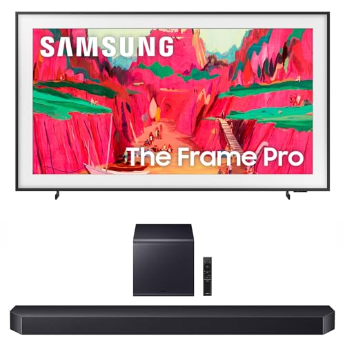 Image of Samsung QN75LS03FWFXZA 75 Inch The Frame Pro Wireless 4K Neo QLED TV with a HW-Q900F Q Series Soundbar 7.1.2 Ch Subwoofer (2025)