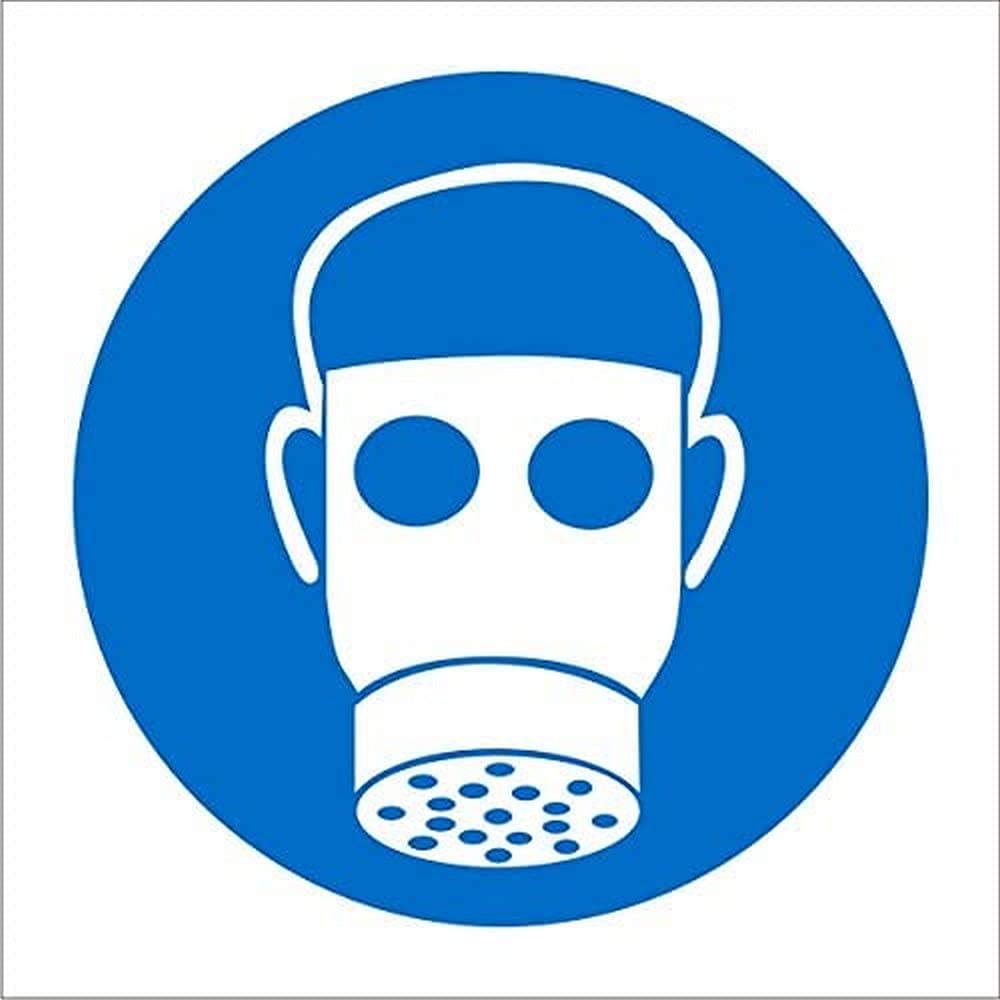 Mandatory Sign Respirators Adhesive Plastic 15 x 15 cm