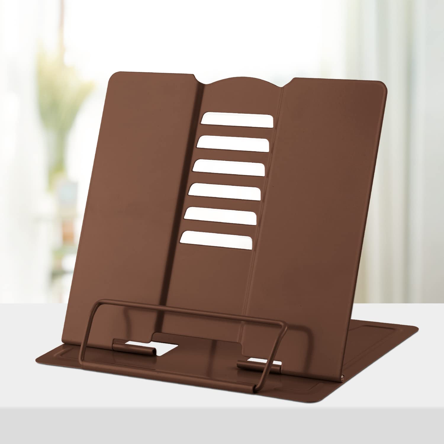 Honagu Small Book Stand Book Holder Metal Desk Stand For Reading Hands Free, Adjustable Cookbook Documents Holder, Portable For Music Books, Textbook, Recipe, Tablet, Ipad, Great Gifts (Grey - View #6