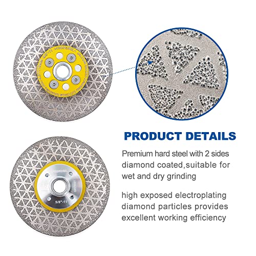 Highdril Diamond Porcelain Blade For Cutting And Grinding,Diameter 4.5" Multipurpose Cup Wheel Beveling Shaping Diamond Disc For Angle Grinder With 5/8-11 Thread #TOP5