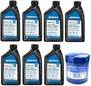 ACDelco DexosD Oil Change Kit 0W-20 Light Duty Diesel Engine Oil 19370138, 10-9277 and AC Delco PF66, 55495105, 19391402 Oil Filter (See Description For compatible vehicles)
