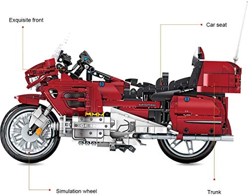 LAKIOMZ Technic Motorrad Bauset, Sammlerstück Motorrad Modell, 1205pcs Bausteine Kompatibel mit Lego Technic, Geschenk… – Bild 4