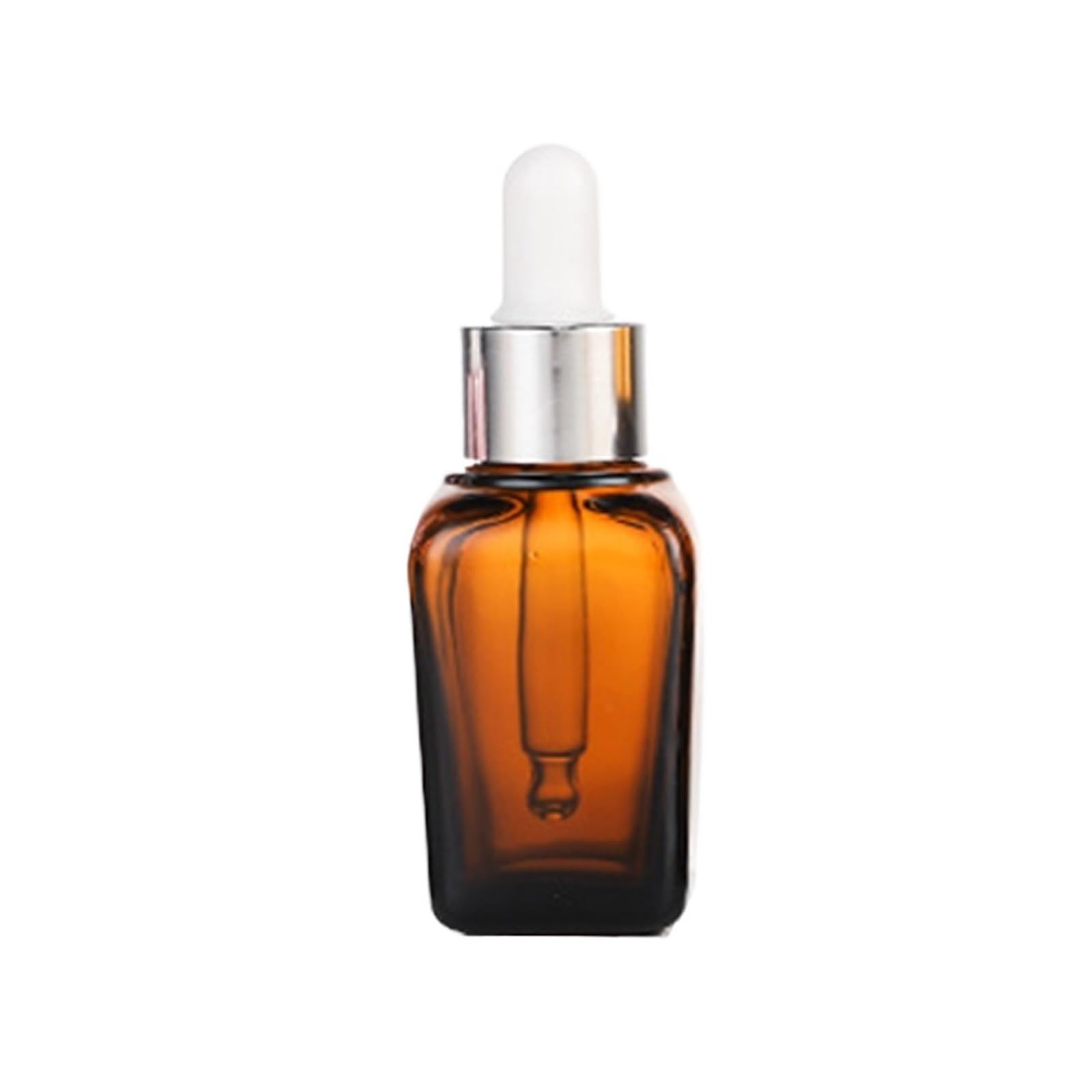 Gotero Pipeta de reactivo líquido vidrio ámbar, botella aceites esenciales, tapa cuentagotas, contenedores vacíos aromaterapia(Silver,20PCS_50ML)